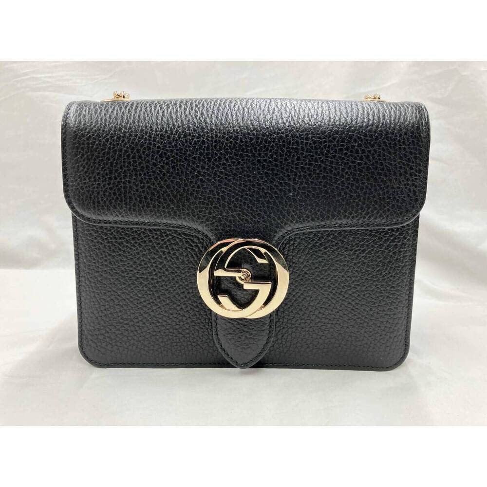 GUCCI Interlocking GG Black Shoulder Bag